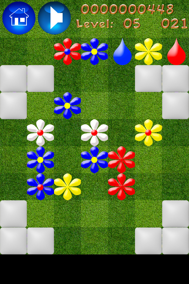 Match colorful flowers to remove them and free space for new ones.